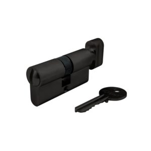 Modern matte black lock cylinder with thumbturn ECS3030TK-BK - Euro Cylinder - 6