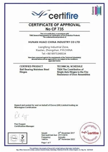 CF5333 Certifire Certificate for HUACI UT Series EURO Mortice Lock Range