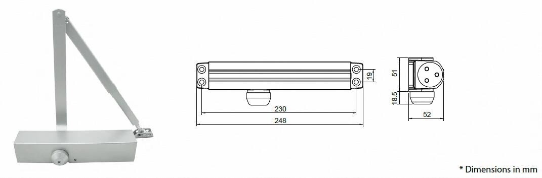 DC4025 heavy duty door closer, hydraulic controlled closer - Door Closer - 1