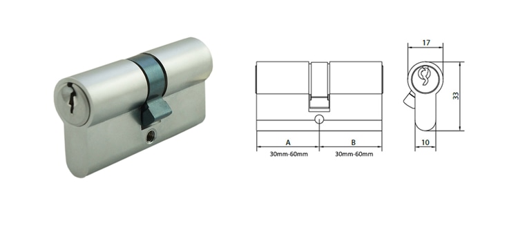 Pearl chrome security euro cylinder with custom spec - Euro Cylinder - 1