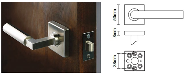 Door Handle Internal Designed for Interior Doors, Square Rose - Door Handle - 1