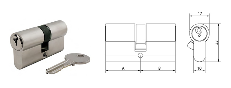 Euro Profile Cylinder Master Key With Custom Finish - Euro Cylinder - 1