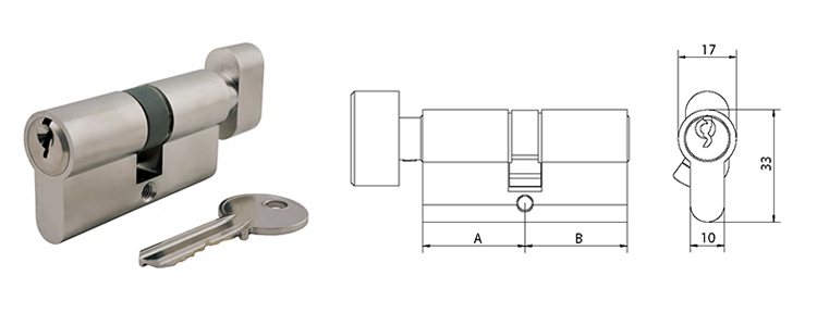 Euro Profile Cylinder Master Key With Custom Finish - Euro Cylinder - 2