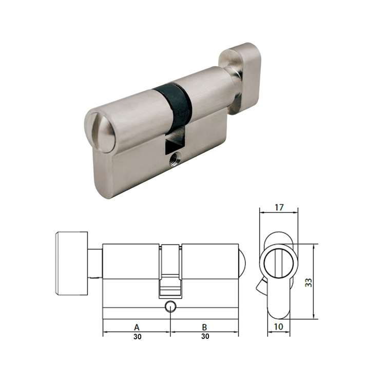 ECA3030WC aluminum euro profile lock cylinder Privacy/Bathroom - Euro Cylinder - 1