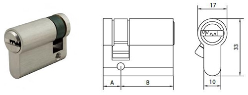 ECD1030 single profile half euro cylinder - Euro Cylinder - 1