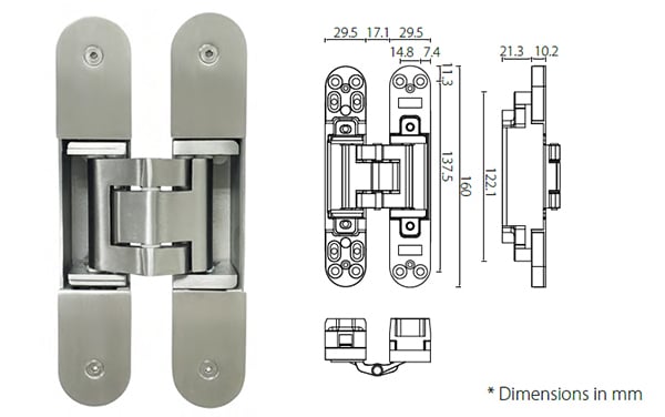 HAD312 stainless steel 3D adjustable concealed door hinge - Door Hinge - 1