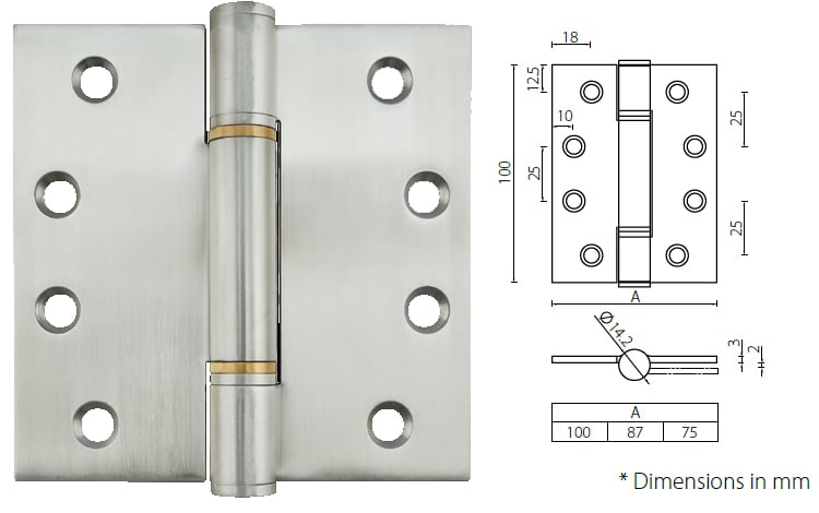 4 - x 4 - x3 mm heavy duty door hinge for commercial doors - Door Hinge - 1