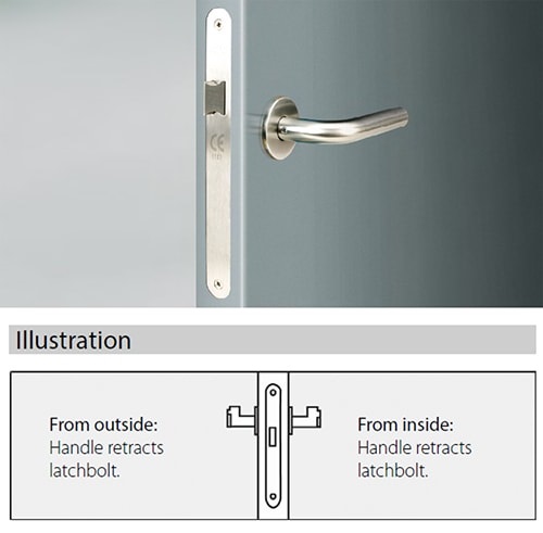 ML208502 mortise passage lock 85mm center, 40/45/50/60mm backset - Door Lock - 2