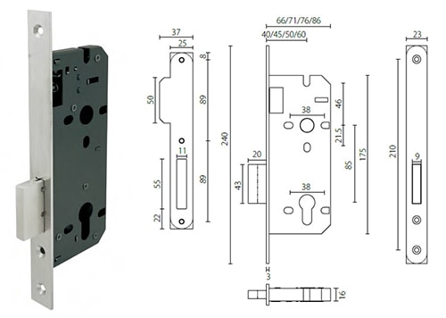 ML208503 Certifire deadbolt mortise lock - communicating function - Door Lock - 1