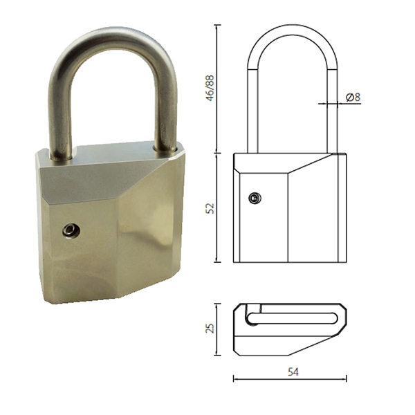 Padlock fitted with single euro Cylinder PLEC10 - Euro Cylinder - 1