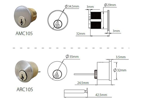 DIN18252 satin brass euro cylinder,custom spec - Euro Cylinder - 1