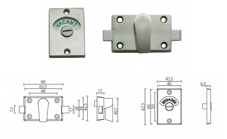 TBS01 stainless steel indicator bolt, Satin - Accessories - 1