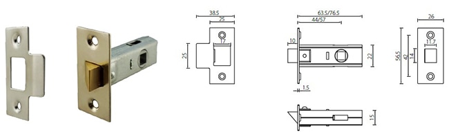 TL10 series light duty tubular latch with 76mm/64mm case - Door Lock - 1