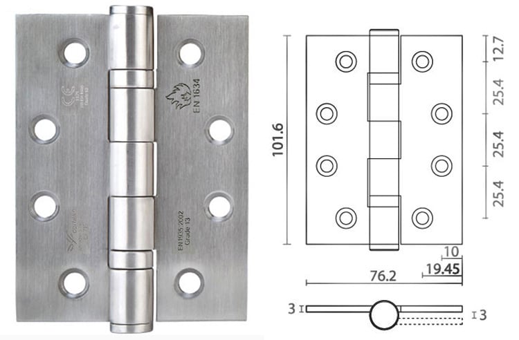 Grade 13 Euro Mortise Door Hinge - Door Hinge - 1